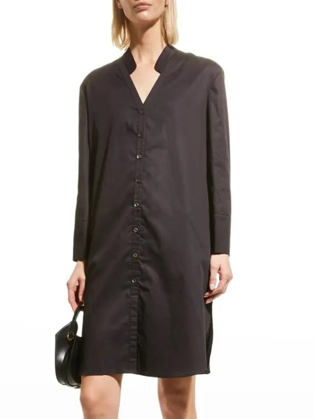 NWT Harshman Button-Front Long-Sleeve Shift Dress $200+